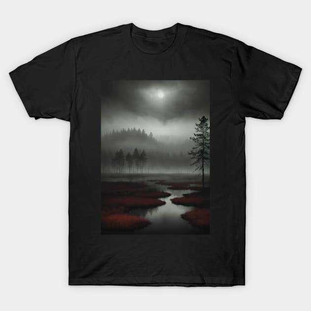 Foggy Bog in Barovia - Berez T-Shirt by CursedContent